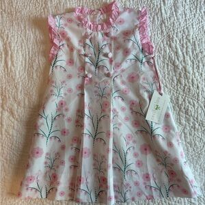 Cecil and Lou x Cameran Eubanks Pink Floral Dress with Ruffle Sleeves